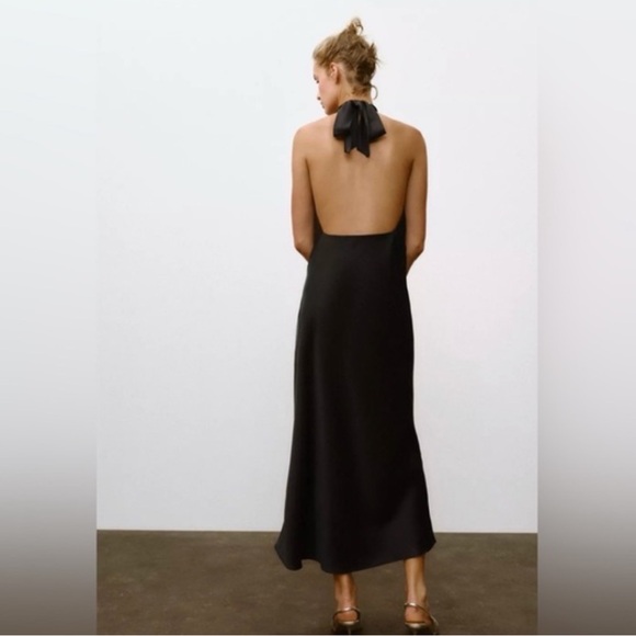 Zara NWT black halter dress 8807/399 - Picture 2 of 10